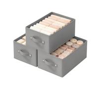 GUOHNHE Scatole Portaoggetti, Set 3 Ceste Armadio, 33x23x14 cm, Grigio | Cubi Contenitori Salvaspazio con 2 Manici, Wardrobe Organizer Non Tessuto, Unità di Organizzazione per Scaffale