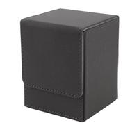 GUOHOQIX La scatola per carte magnetiche contiene 100 carte Custodia per carte da gioco in pelle PU resistente ai graffi verticale (Grigio)
