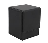 GUOHOQIX La scatola per carte magnetiche contiene 100 carte Custodia per carte da gioco in pelle PU resistente ai graffi verticale (Nera)