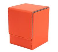 GUOHOQIX La scatola per carte magnetiche contiene 100 carte Custodia per carte da gioco in pelle PU resistente ai graffi verticale (Arancia)