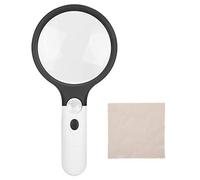 GUOHOQIX Lente d'ingrandimento portatile lettura Lente d'ingrandimento 4LED 4X 30X alimentata a batteria