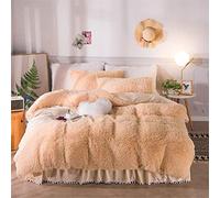 GUOJM FLECE Calda Accogliente Accogliente Set di Biancheria da Letto in Pile Copertina Trapunta di 1 Piumino Coperchio 1 Foglio da Letto 2 Cuscinetti Set da Letti Super Morbidi, Arancione, re