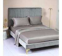 GUOJM Tencel Adattata a Forma di Materasso Cover Cover Solido con Fogli di Letti da Letto a Banda Elastica Doppia Foglio di Letti Queen Size -Coffee_Ash_150cmx200cm*25cm (1pcs)