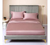 GUOJM Tencel Adattata a Forma di Materasso Cover Cover Solido con Fogli di Letti da Letto a Fascia Elastica Doppia Foglio di Letti Queen Size -Bean_Paste_200cmx200cm*30cm (1pcs)