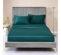 GUOJM Tencel Adattata a Forma di Materasso Cover Solido con Fogli di Letti da Letto a Fascia Elastica Doppia Foglio di Letti Queen Size -Green_200cmx220cm*30cm (1pcs)