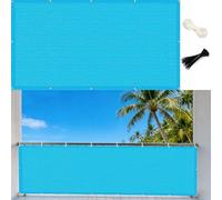 GUOJUN Frangivisto Balcone 75 x 840 cm HDPE Breathable Anti-UV Antivento Frangivento Schermo Privacy con Occhielli Fascetta per Giardino Terrazza Esterno, Blu Cielo