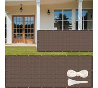 GUOJUN Frangivisto Balcone 80 x 730 cm Protezione Privacy Protezione UV Frangivisto per Balcone con Occhielli Fascetta per Giardino Terrazza Esterno, Marrone