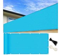 GUOJUN Frangivisto Balcone 85 x 820 cm HDPE Breathable Anti-UV Antivento Recinzione Copertura per Balcone con Occhielli Fascetta per Giardino Terrazza Esterno, Blu Cielo