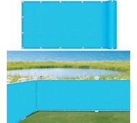 GUOJUN Rete Ombreggiante 110 x 400 cm HDPE Breathable Anti-UV Antivento Telo Balcone Ringhiera, Copri Balcone con Occhielli Fascetta per Giardino Terrazza Esterno, Blu Cielo