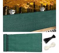 GUOJUN Rete Ombreggiante 110 x 925 cm HDPE Breathable Anti-UV Antivento Frongivistibalcone per Protezione con Occhielli Fascetta per Giardino Terrazza Esterno, Verde Scuro