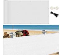 GUOJUN Rete Ombreggiante 50 x 180 cm HDPE Breathable Anti-UV Antivento Frangivisto per Balcone con Occhielli Fascetta per Giardino Terrazza Esterno, Bianco