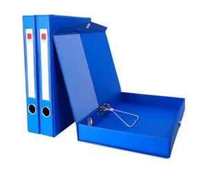 GUOKOFF 3 PCS Scatola Archivio A4 con Coperchio, Dorso da 45mm, per Ufficio | Scatola Archivio A4, Scatola per Documenti Archivio, Cartella Portaprogetti Scatole per ufficio, Scuole (Blu)