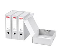 GUOKOFF 4 Pezzi Scatola Archivio A4 con Coperchio, Dorso da 88 mm, Grigio | Scatola Archivio A4, Scatole per Documenti archivio, Cartella Portaprogetti Scatole per ufficio, Scuole