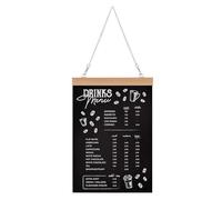 GUOKOFF Lavagna da Appendere, A3 Lavagna da Tavolo, 1 Pezzi, Double-face, con Catena, Lavagna con Base in Legno, Lavagnette Decorative Neri