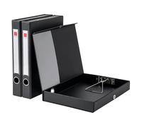 GUOKOFF Scatola Archivio A4 3 Pezzi con Coperchio, Dorso da 45 mm, Cartella Portaprogetti per Documenti, Scatole per Ufficio, Scuole (Nero)