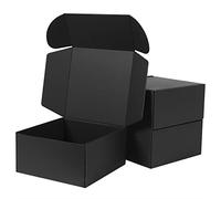 GUOKOFF Scatole Regalo Cartone, 20.3 x 20.3 x 10.2 cm Scatola Cartone con Coperchio, Scatola di Cartone per Spedizione, 10 Pezzi, Nero