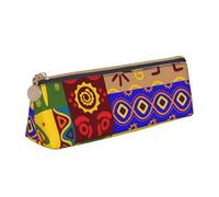 GUOLGP African National Patterns - Astuccio con stampa a triangolo, grande capacità, 20,3 x 5,6 x 6,1 cm, per tutti i giorni