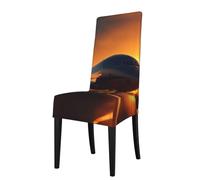 GUOLGP Airplane at sunsetPrint Pratico ed elegante sedia da pranzo Coprisedia impermeabile Protector Slipcovers per sedie