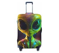 GUOLGP Alien Planet Print - Copertura universale per valigia, elastica, lavabile, da viaggio, con doppia faccia, Nero , S