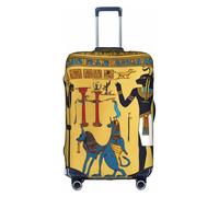 GUOLGP Antico Egitto Tribe Serie Stampa Cerniera Nascosta Copertura Decorativa Valigia Copertura Lavabile Viaggio Bagaglio Protector, bianco, S