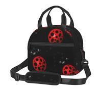GUOLGP Art Ladybug Tracks - Borsa termica per il pranzo, per studenti, con tracolla regolabile, per lavoro, viaggi, picnic