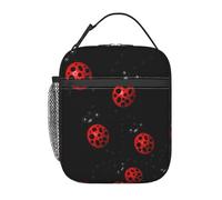 GUOLGP Art Ladybug Tracks Stampa Funzionalità Tote Pratica Borsa Pranzo Picnic Snack Bevande Lavoro Scuola Viaggi