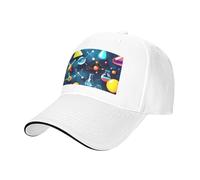 GUOLGP Astratto Scienza Chimica Stampa Regolabile Sandwich Baseball Cap Moda Rilassato Fit Hat Light Sport Attività, bianco, Taglia unica