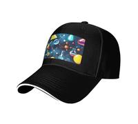 GUOLGP Astratto Scienza Chimica Stampa Regolabile Sandwich Baseball Cap Moda Rilassato Fit Hat Light Sport Attività, Nero , Taglia unica