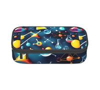 GUOLGP Astuccio con stampa astratta di scienza chimica, elegante, grande capacità, spazioso, per penne da studio, materiale scolastico, viaggi, Nero , Taglia unica