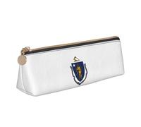 GUOLGP Astuccio con stampa bandiera del Massachusetts, elegante, grande capacità, 21,9 x 5,6 x 6,1 cm, astuccio triangolare Daily Essentials