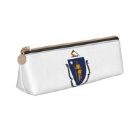 GUOLGP Astuccio con stampa bandiera del Massachusetts, elegante, grande capacità, 21,9 x 5,6 x 6,1 cm, astuccio triangolare Daily Essentials