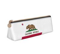 GUOLGP Astuccio con stampa bandiera della California, grande capacità, 20,3 x 5,6 x 6,1 cm, astuccio triangolare per tutti i giorni