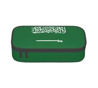 GUOLGP Astuccio con stampa bandiera dell'Arabia Saudita, elegante e capiente, spazioso astuccio per penne da studio, materiale scolastico da viaggio, Nero , Taglia unica