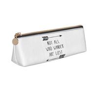 GUOLGP Astuccio con stampa "Not All Who Wander are Lost", grande capacità, 20,3 x 5,6 x 6,1 cm, astuccio triangolare Daily Essentials