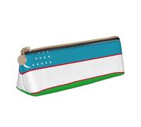 GUOLGP Astuccio elegante con stampa bandiera della Repubblica dell'Uzbekistan, grande capacità, 20,3 x 5,6 x 6,1 cm, astuccio triangolare Daily Essentials