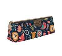 GUOLGP Astuccio elegante con stampa di gufo, coniglio, uccello, volpe, grande capacità, 20,3 x 5,6 x 6,1 cm, astuccio triangolare Daily Essentials