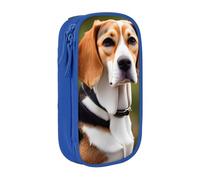 GUOLGP Astuccio funzionale con stampa di cane Beagle, multi-scomparto, materiale scolastico, facile accesso, Blu, Taglia unica, Con tasca per il