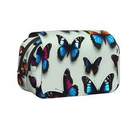 GUOLGP Astuccio portatile versatile con stampa di farfalle e violoncello, per penne, articoli da viaggio, ufficio e viaggi, multi-tasche