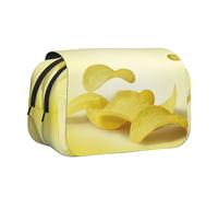 GUOLGP Astuccio portatile versatile con stampa patatine fritte da viaggio per ufficio e viaggio multi-tasche