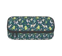 GUOLGP Astuccio spazioso con stampa di alpaca, cactus tropicale, con lama e cactus tropicale, spazioso astuccio per penne e articoli per la scuola e i viaggi, Nero , Taglia unica