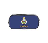 GUOLGP Astuccio trasparente con stampa bandiera del Kansas, per studenti, ragazzi e ragazze, astuccio trasparente per cancelleria, organizer