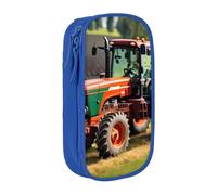 GUOLGP Azienda Trattori agricoli Stampa Funzionale Matita Sacchetti Multi-Scompartimento di Stoccaggio Forniture Scuole Di Facile Accesso, Blu, Taglia unica, Con tasca per il