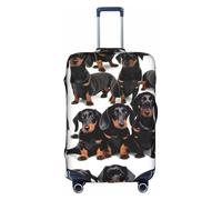 GUOLGP Bassotto Weiner Pet Dog Print Cerniera Nascosta Copertura Decorativa Valigie Lavabile Viaggio Bagaglio Protector, bianco, L