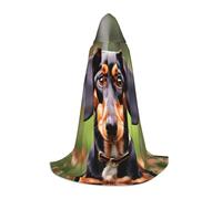 GUOLGP Bassotto Weiner Pet Dogs Stampa Halloween Mantello con Cappuccio Uomini Donne Adolescenti Mago Veste Per Natale Costume Carnevale