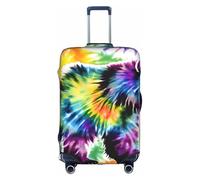 GUOLGP Bear Dancing Tie Dye Stampa Cerniera Nascosta Copertura Decorativa Valigie Lavabile Viaggio Bagaglio Protector, bianco, L
