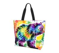 GUOLGP Borsa a tracolla alla moda con stampa tie dye e orso che balla alla moda, grande capacità, per viaggi, shopping, pendolarismo