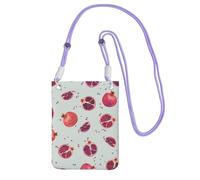 GUOLGP Borsa a tracolla per telefono con stampa melograno, alla moda, sottile, leggera, per viaggi, corsa, escursionismo, shopping, Viola, Taglia unica