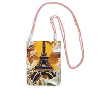 GUOLGP Borsa a tracolla per telefono con stampa Torre Eiffel, alla moda, sottile, leggera, per viaggi, corsa, escursionismo, shopping, rosa, Taglia unica