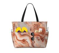 GUOLGP Borsa alla moda con stampa marmorizzata in oro rosa, impermeabile, multi-tasche, pieghevole, leggera, per avventure all'aria aperta