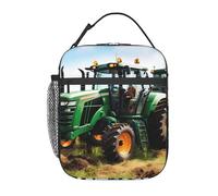 GUOLGP Borsa per il pranzo pratica con stampa trattore agricolo borsa da picnic snack bevande lavoro scuola viaggi